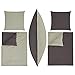 Produktbild optidream 4 teilig Renforcé Uni Wende Bettwäsche 135x200 + 80x80 cm 100% Baumwolle RV (ANTHRAZIT/Stone)