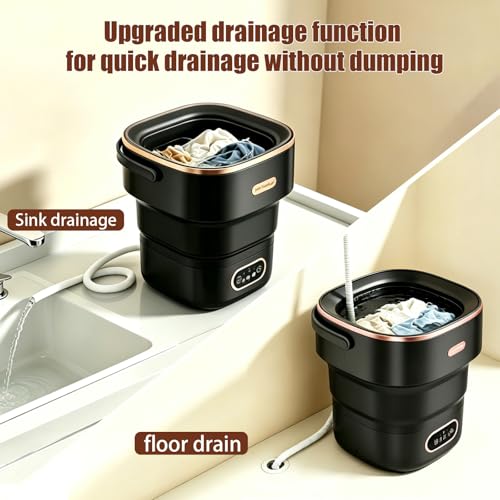 Image of 20L Mini Portable Washing Machine,Foldable Portable Washer Mini Lavadora Portatil for Apartment,RV,Camping,Travel - Wash Baby Clothes, Underwear,Bra Separately to Keep Clean and Healthy
