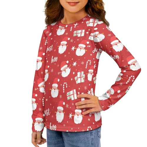 Image of Girls Long Sleeve Shirts Casual Crewneck Soft T-shirts for Girls 3-16 Years Old