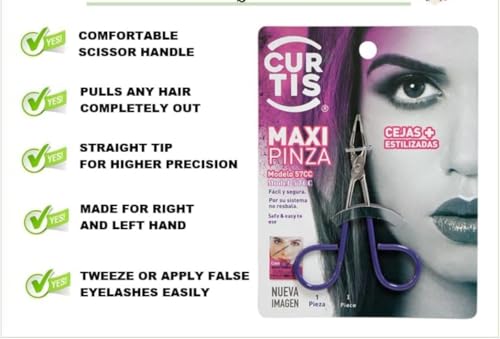 PROFESSIONAL Salon TWEEZERS with Easy Scissor Handle, The BEST PRECISION EYEBROW TWEEZERS Men/Women; PORTABLE Beauty tool for facial Hair, Ingrown Hair, Blackhead; Purple MADE IN MEXICO (UPDATED)