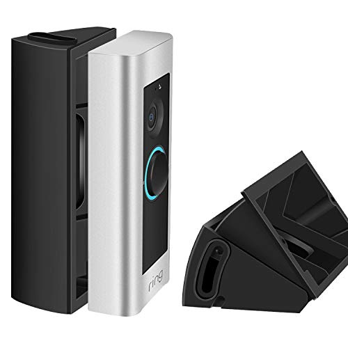 ADJUSTABLE (30 to 55 degree) Angle Mount for Ring Video Doorbell Pro (Released in 2016), Gooyo Black Angle Adjustment Adapter/Mounting Plate/Bracket / Wedge Kit (Doorbell NOT included)