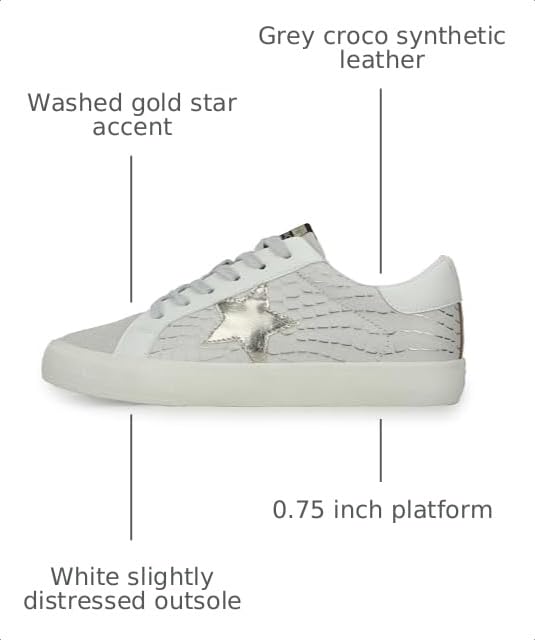 Image of VINTAGE HAVANA Grande Women's Fashion Sneakers | Star Tennis Shoes Womens | Low Top Slip On | Walking Comfortable Casual