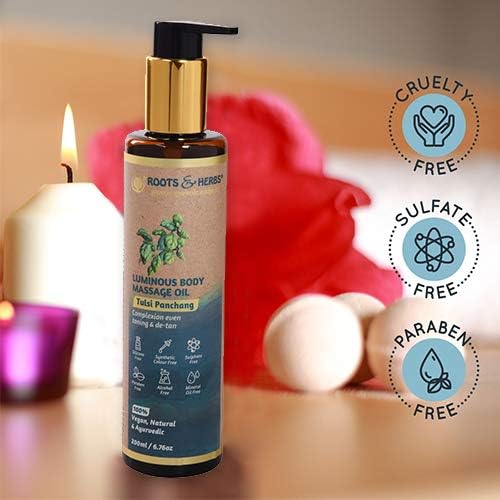 ROOTS AND HERBS Ayurvedic Tulsi Panchang Body Massage Oil 6.7 FL Oz - Image 9