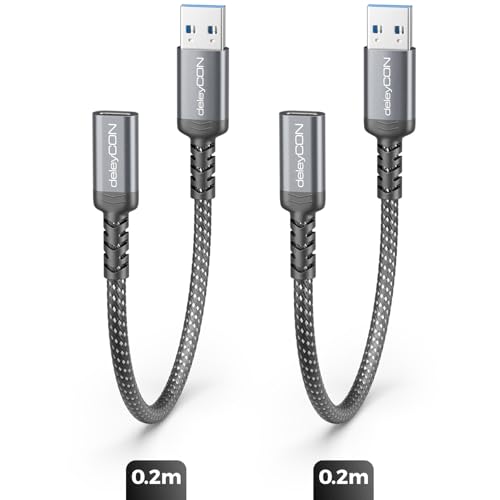 deleyCON 2X USB C auf USB Adapter 10 Gbps Typ-C Buchse auf USB-A Stecker Kabel für iPhone 17/16/15 Serie, iPad, Galaxy S25/S24/S23 Serie, A56, A16, Laptop, SSD, HDD, Notebook, Carplay usw