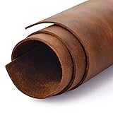 Genuine Leather Tooling Sheets 1.8-2.0MM Thick Genuine Top Full Grain Oil Tan Crazy Horse Cowhide Leather Sheets for Crafts Tooling Sewing Wallet Earring Hobby (Light Brown, 8