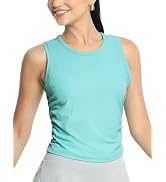 icyzone Ribbed Tank Top for Women, Cropped Sleeveless Workout Yoga Tops for Athletic Gym Running ...