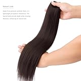 Yamel Clip in Hair Extensions One Piece 5 Clips Short 12 inch Natural Dark Brown Straight Synthetic Hairpieces 3/4 Full Head Clip in Hair Extension - Image 5