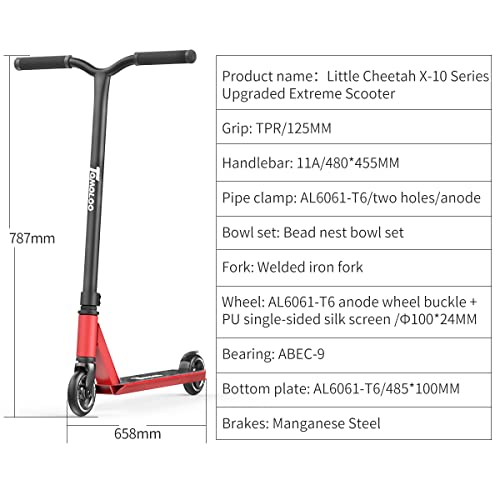 Tomoloo X-10/11/12 Pro Scooters - Stunt Scooters For Kids And Adults - Best Trick Scooters - Freestyle Cool Kick Scooter Customized For Beginners #TOP7