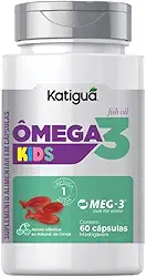 Katiguá, Ômega 3 + Vitamina E, Kids, MEG-3, EPA + DHA, Fish Oil, 60 Cápsulas Soft Gel • 60 doses