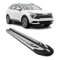 OMAC Trittbretter Seitenschweller Seitenbretter kompatibel mit Kia Sportage 2023-26 Schwarz-Silber Alu