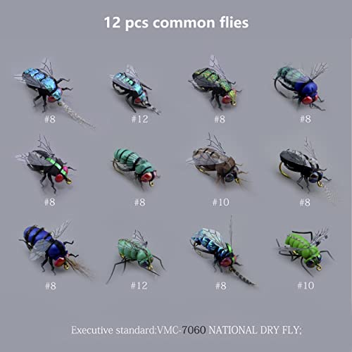 YAZHIDA Fliegen-Set für Fliegenfischen, Forelle, Lachs, Barschfliegen, Trockenfliegen, Nymphen, Fliegenknöpfe, mit wasserdichter Fliegenbox - Image 5