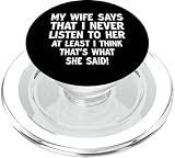 Photo Gallery mia moglie dice che non ascolto mai il suo matrimonio divertente popsockets popgrip per magsafe Photo Gallery mia moglie dice che non ascolto mai il suo matrimonio divertente popsockets popgrip per magsafe
