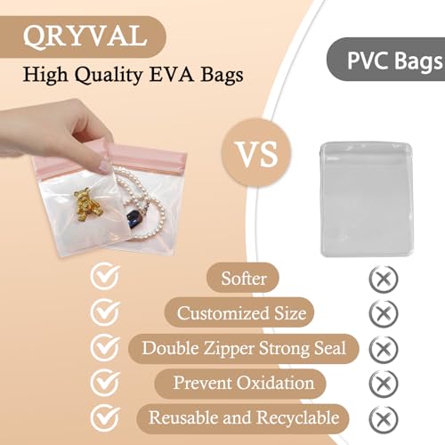 30 PCS Anti Tarnish Jewelry Bags for Travel and Storage, Small Clear EVA Pouches Organizer for Gold Silver Ring Earing Chain Bracelet, Jelly-Like Softness, No Yellowing, No Odors(Assorted Sizes）
