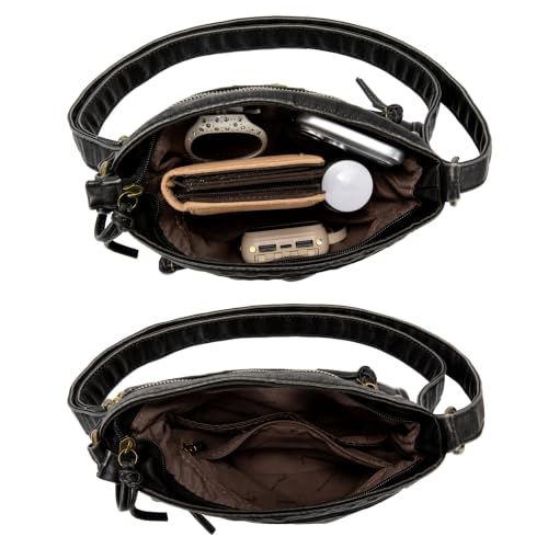Image of Montana West Crossbody Bag for Women Multi Pocket Shoulder Medium Travel Purses Ultra Soft Washed Leather