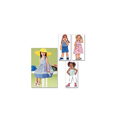 BUTTERICK PATTERNS B3477 Children's Dress, Top, Short & Pants, Size 2-3-4-5
