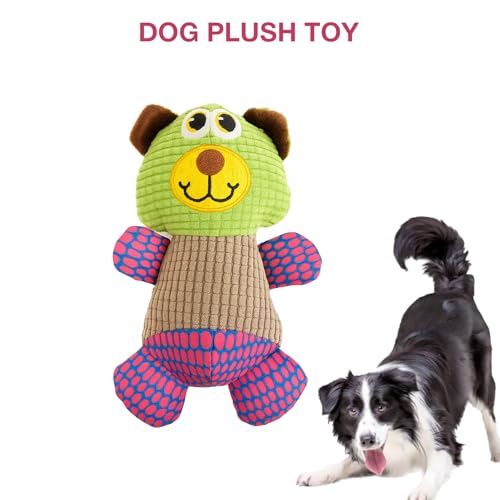 Image of Soft Plush Dog Toy | Comforting Chew Toy for Puppies & Dogs | Interactive Play and Gentle on Teeth | Durable Stuffed Animal Pets | Anti Anxiety Cute Cuddle Toy for Stress Relief (Teddy)