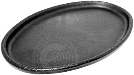 Cast Iron Oval Sizzling Sizzler Pan Serving Dish Plate Baking Tray - 24 x 15.5cm