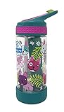 Cool Gear Straight Wall Printed Water Bottle Drinkware - Teal (473ml) - Freeze Me BPA Free Ages 5+ | Smiling Dogs Pup Puppy Faces