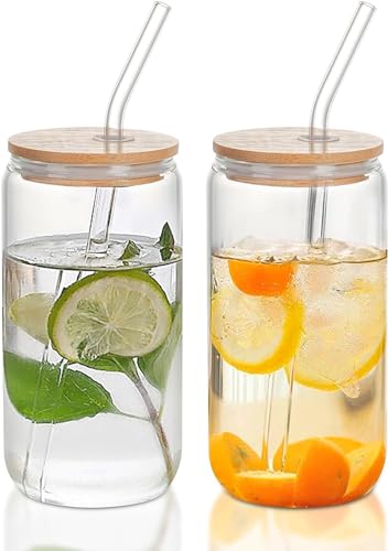 ガラスコップ 薄づくり ハイボールグラス 食洗機 電子レンジ対応 耐熱 グラス コップ ストロー付き 蓋付き うすはり コーヒー ジュース ミルクティー アイス グラスコップ マグカップ クリスタルグラス カクテルグラス 木製蓋とストロー付、ストローブラシ