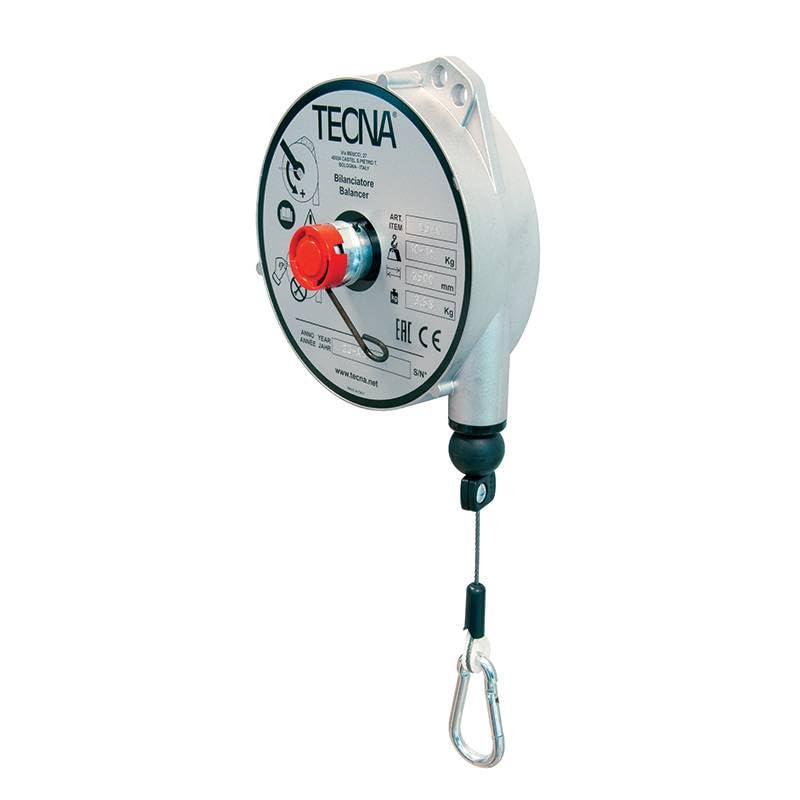 TECNA 9337 Federzug-Balancer – Tragkraft 4–6 kg, Seillänge 2,5 m – Werkzeugaufhängung aus Aluminium mit Edelstahlseil – Höhenverstellung & Abriebschutz – Industriequalität