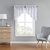 Linenzone lace kitchen swags lace window treatment for kitchen or small window swags can be combined with matching tiers or valance for a charming farmhouse look fiona 30 x 38 white  urban country home decor