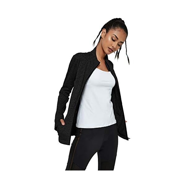 KID1234 Women's Yoga Jacket Full Zip-up Running Shirt Running Track Jacket Sportswear with Thumb Holes