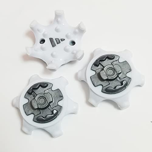 ZHBD 28 PCS Thintech Replacement Cleats Fast Lock Golf Spikes（First Generation） (White Gray)