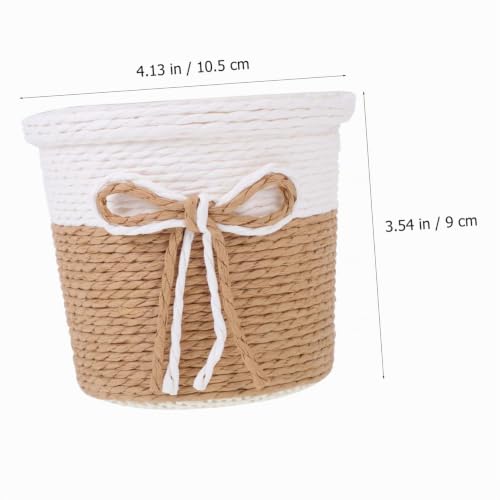 Cache-pots tissés miniatures panier fleurs papier imitation - 6