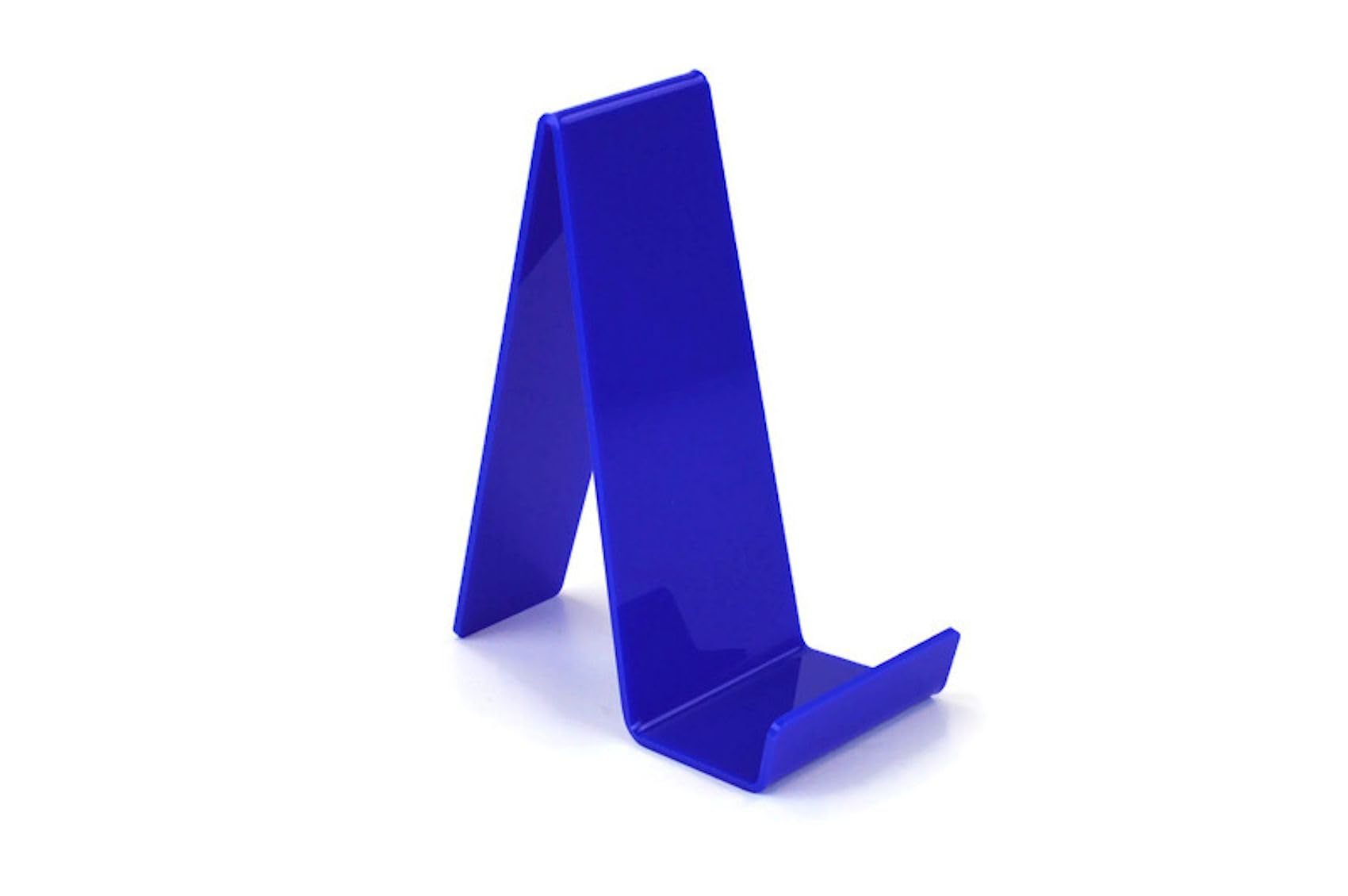 Pos Display Shop 5 x Dark Blue Medium Narrow Acrylic Book Display Stand Product Holder Easel, with Lip 200mm High x 90mm Wide - PDS8275 (Blue)