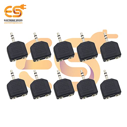 Image of Electronic Spices Single 3.5mm male to two 3.5mm female dual splitter interface audio connectors pack of 20pcs