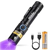 Alonefire SV38 5W 365nm ブラックライト UV懐中電灯 タイプ USB C 充電式 紫外線 アニサキスライト ウッド灯検査 マネー検出器 レジン用 硬化、釣り、鉱物、鑑定 真贋用 ペット尿検出器 リチウム電池付き