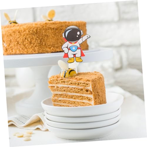 Abaodam 3 Partidas inserção de bolo decoração de cupcake de astronauta picaretas de bolo do espaço s