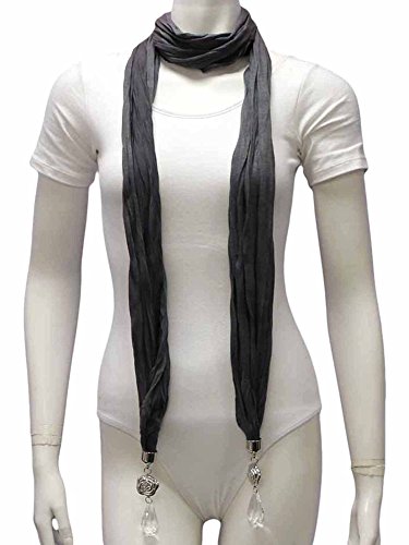 Luxury Divas Long Crinkled Jewelry Scarf With Bauble Tips3