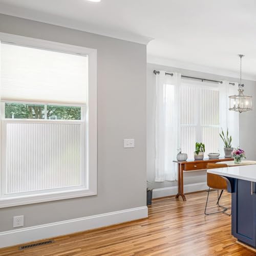 Image of CREON 3D Reeded Glass Window Film (24 inch X 48 inch Inch,) Heat Blocking, Static Cling, Non-Adhesive