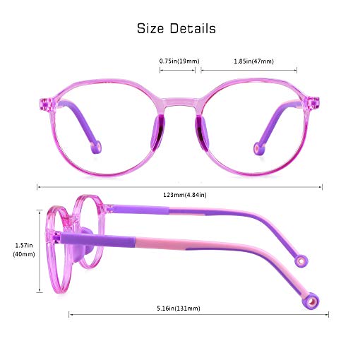 Image of VisionGlobal Blue Light Blocking Glasses for kids, Anti Eyestrain and Blurry, Computer Glasses, Anti Glare