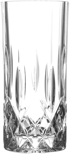 RCR 26719020006 Brillante Luxion Crystal Hi-Ball Cocktail Water Tumblers Glasses, Set of 6, 370 ml, Made in Italy, Dishwasher Safe, Ideal for Newlyweds & New Homeowners
