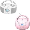 Kids CD Radio Portable CD Player Boombox with Bluetooth,FM Radio, USB Input and 3.5mm AUX Headphone Jack,CD-R/CD-RW/MP3/WMA Playback,AC/Battery Powered