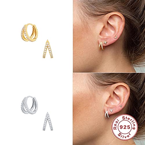 Boucles d'oreilles créoles argent 925 et turquoise véritable - 2