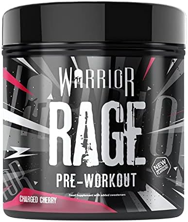 Warrior Rage Pre Workout Powder 392g (45 Servings), 300mg Caffeine High Stim Energy Drink Supplement + Beta-Alanine, Creatine
