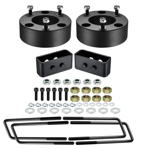 BDFHYK 3" Front and 2" Rear Leveling Lift Kit, Compatible with 2004-2022 Ford F150 2WD 4WD, 6061-T6 Aluminum Billet Strut Spacers Leveling Kit for F-150