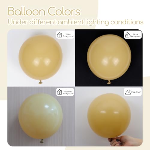 Image of Tan Balloons 12 inch, Light Brown Latex 50pcs Party Balloons | Boho, Wedding, Baby Shower, Birthday Party Decorations