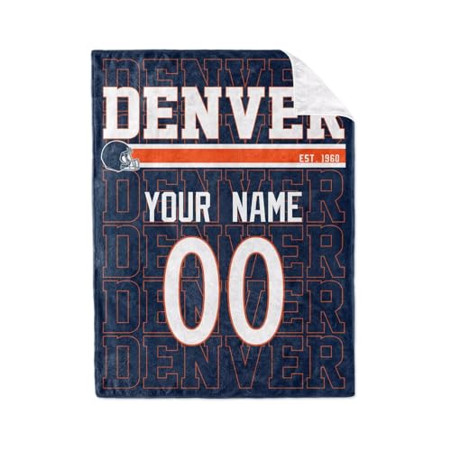 Image of ANTKING Denver Throw Blanket for Men Women Boy Custom Name and Number Gifts