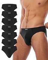 FORVEVO 7er Pack Unterhosen Herren Slip Baumwolle, Atmungsaktive Unterhosen Männer, Klassischer Weich Unterwäsche mit Tasche, Stretch, Ohne Etikett(XXL,Schwarz)