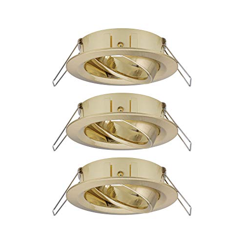 Paulmann 92489 LED Choose orientable Max. 3x10 Watts Spot Plafond Laiton brossé Lampe encastrée Alu, Brushed Brass