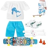 Generisch Mini trottinette à doigts - Mini skateboard avec pantalon et...