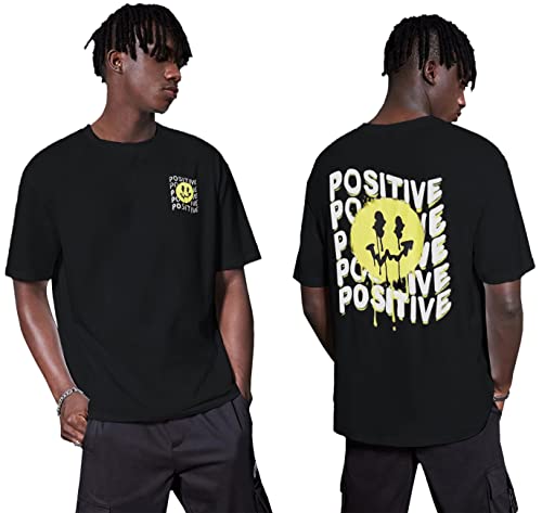 Image of DENIMHOLIC Oversized Drop Shoulder T-Shirt for Men - Baggy Printed Tshirt