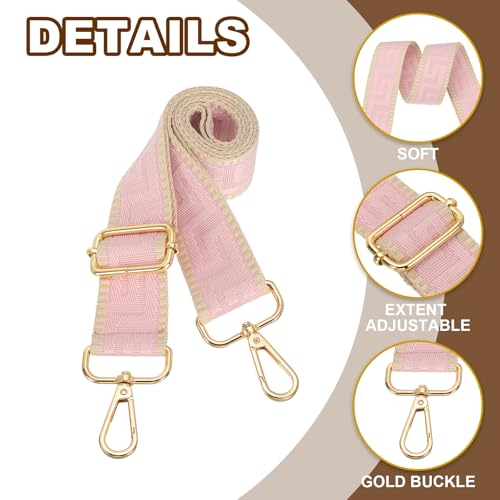 Image of PATIKIL Purse Strap, Adjustable Crossbody Bag Straps Wide Shoulder Strap Universal Replacement Shoulder Bag Belt for Women's Handbags Canvas Satchels Bag Backpack, Light Pink