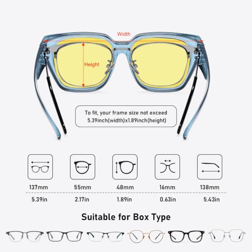 Image of HAOLOTA Night Vision Driving Glasses Fit Over Glasses
