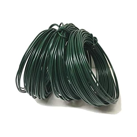 45M (147 Foot) Garden Wire Dark Green Coated Plant Twist Tie Garden Plant Training Wire Cover