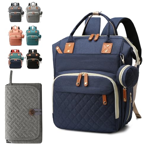 Diaper Bag Backpack for Girls Boys: Blue Toddler Diaper Bag with Changing Pad Baby Backpack Diaper Bag for Mon Dad Newborn Mochila Pañaleras Bebe...